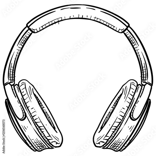 headphones handdrawn illustration