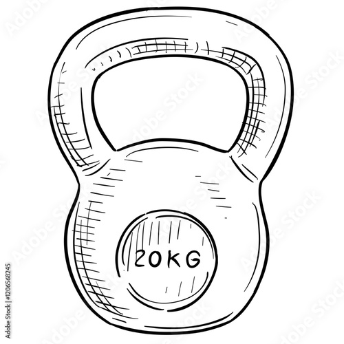 kettlebell handdrawn illustration