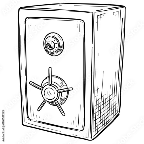safe deposit box handdrawn illustration