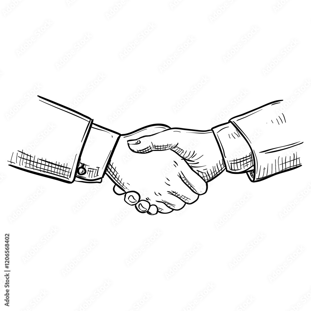 handshake handdrawn illustration handshake handdrawn illustration