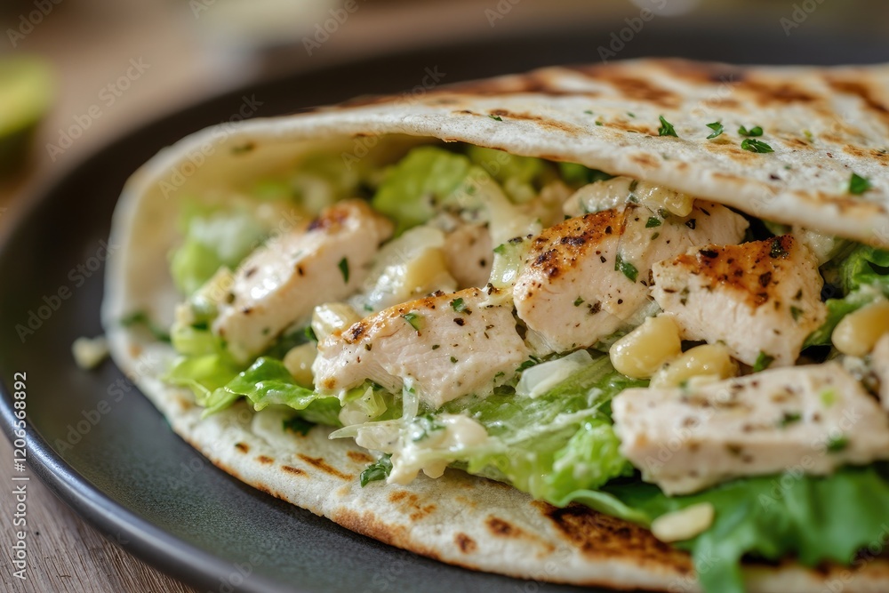 Grilled Chicken Caesar Salad Wrap Delicious Food