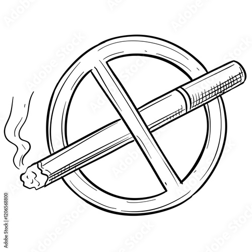 no smoking handdrawn illustration