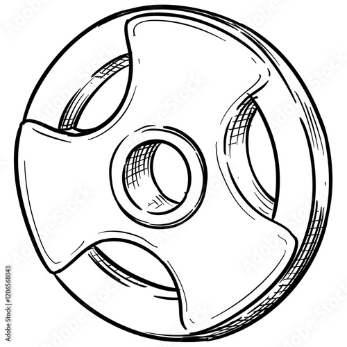 weight plate handdrawn illustration