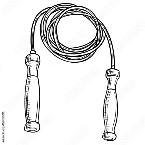 skipping rope handdrawn illustration