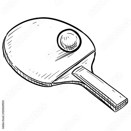 ping pong racket handdrawn illustration
