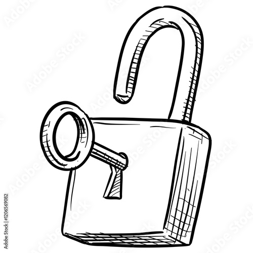 padlock handdrawn illustration