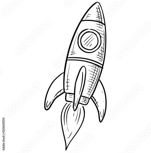 rocket handdrawn illustration