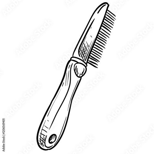 pet comb handdrawn illustration