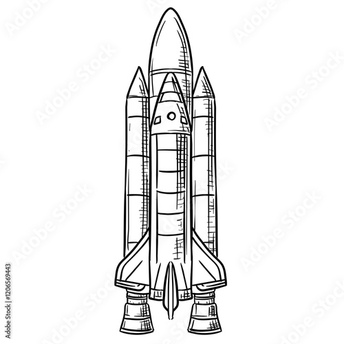 rocket handdrawn illustration