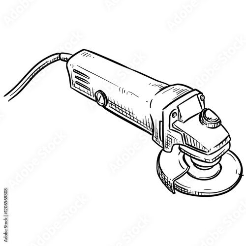 angle grinder handdrawn illustration