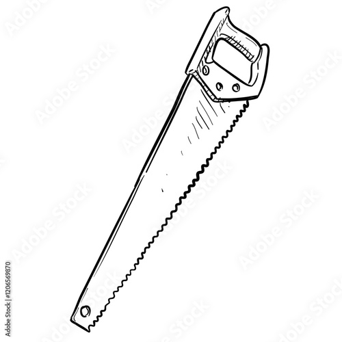 wood saw handdrawn illustration