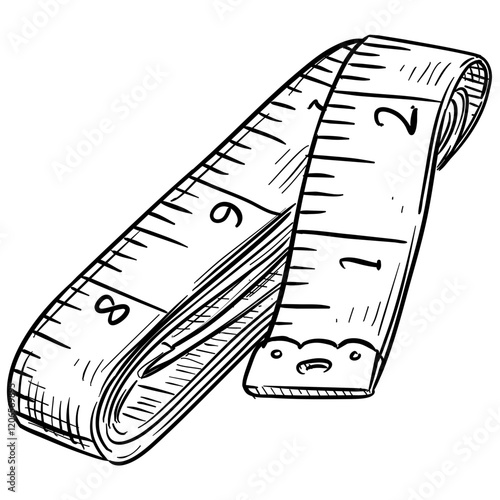 measuring tape handdrawn illustration