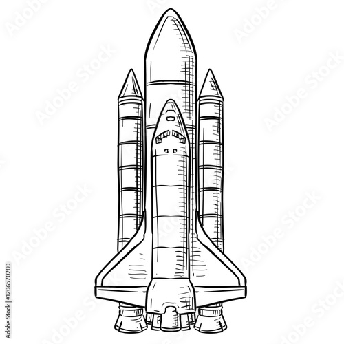 rocket handdrawn illustration