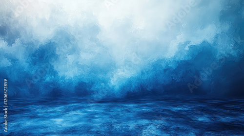 Wallpaper Mural Abstract blue misty background with a reflective surface. Torontodigital.ca