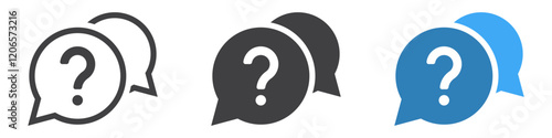 question mark icon button in speech bubble. faq sign, customer support and support sign or ask and help signs with red question icon symbol - Frequently Ask Question vector Illustration