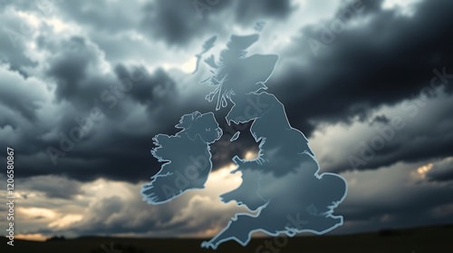 Stormy weather over UK and Ireland.