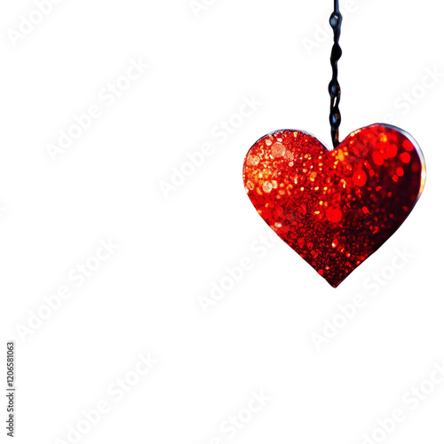 red heart on white