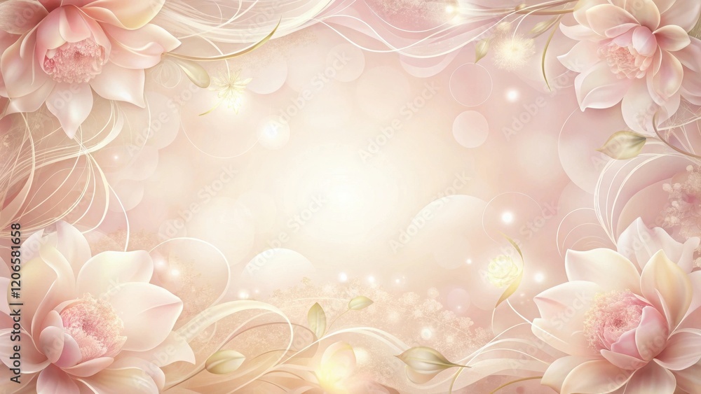 Obraz premium Elegant Floral Design with Soft Pastel Hues and Delicate Swirls for a Luxurious Background