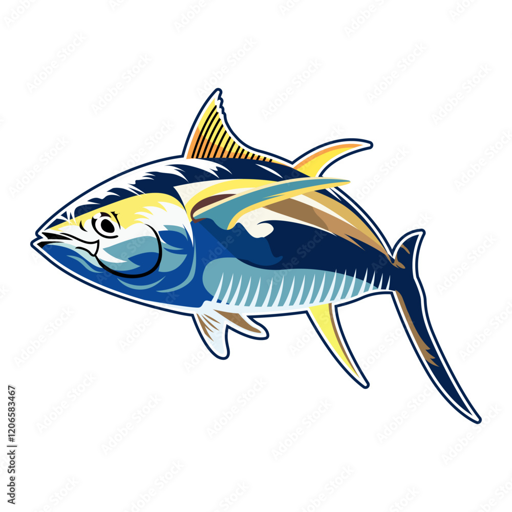 Fototapeta premium tuna fishing illustration logo vector image t shirt