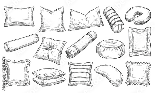 pillow handdrawn collection