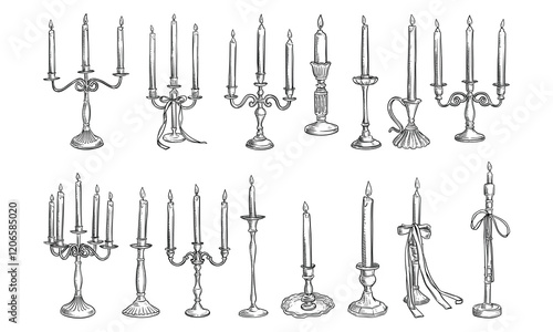 candles handdrawn collection