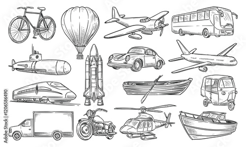 transport handdrawn collection