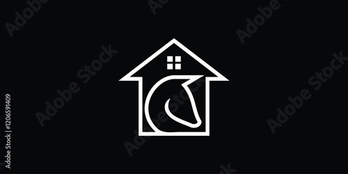 horse house logo,vektor