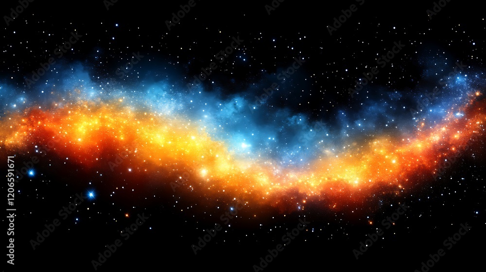 Fototapeta premium Celestial Nebula Swirling Cosmic Colors Across Dark Space