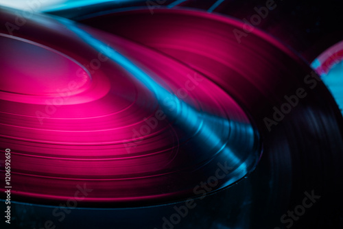 Photography abstract colorful background with vinyl