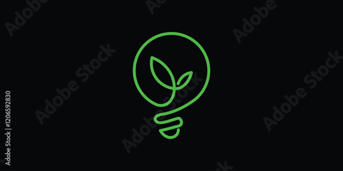 green idea logo with simple concept,vektor