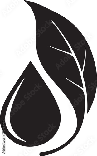 leaf's plant ecology nature icon vector illustration design thick black and white.