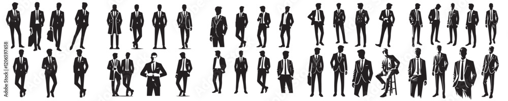 custom made wallpaper toronto digitalcollection of vector icons of male silhouette models wearing suits