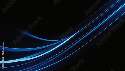 Modern blue liquid wave line particle technology abstract background