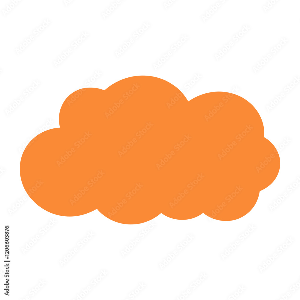 Orange cloud simple shape illustration vector Orange cloud simple shape illustration vector