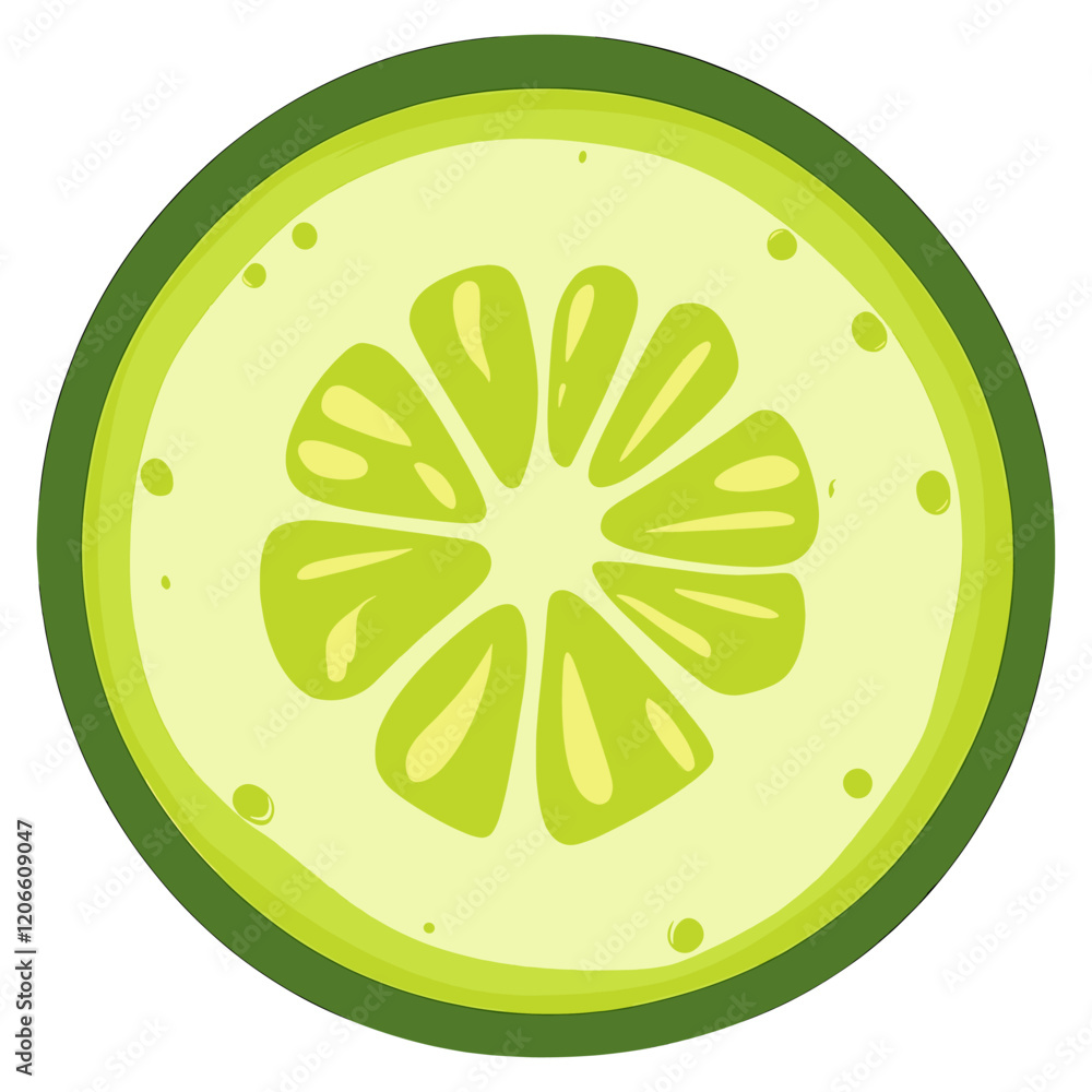 Cucumber sliced illustration fruit lime vector Cucumber sliced illustration fruit lime vector