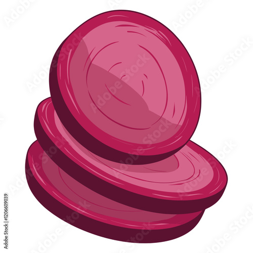 Beetroot sliced illustration food confectionery vector