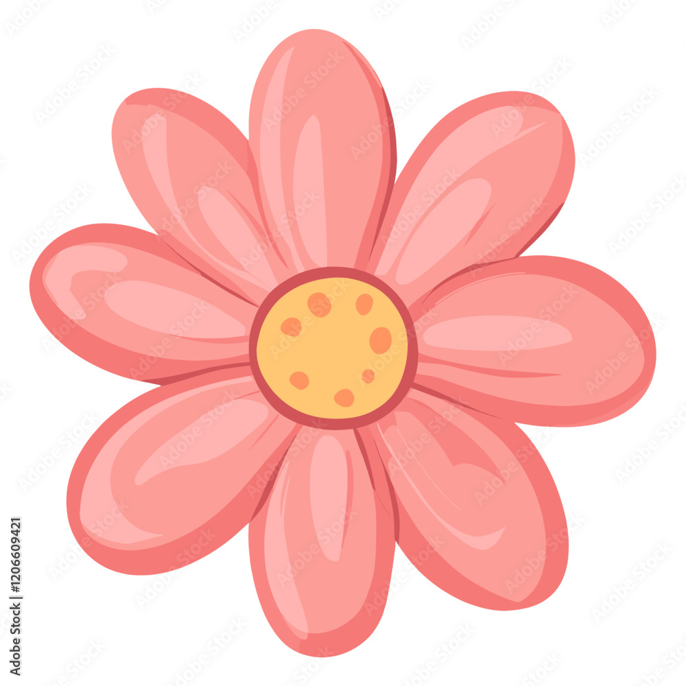Fototapeta premium Pink flower illustration design simple vector