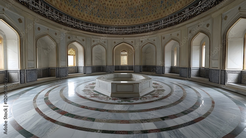 Obraz premium Elegant Marble Mausoleum Interior Featuring Intricate Design