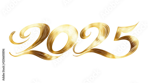 handwriting of 2025 gold color