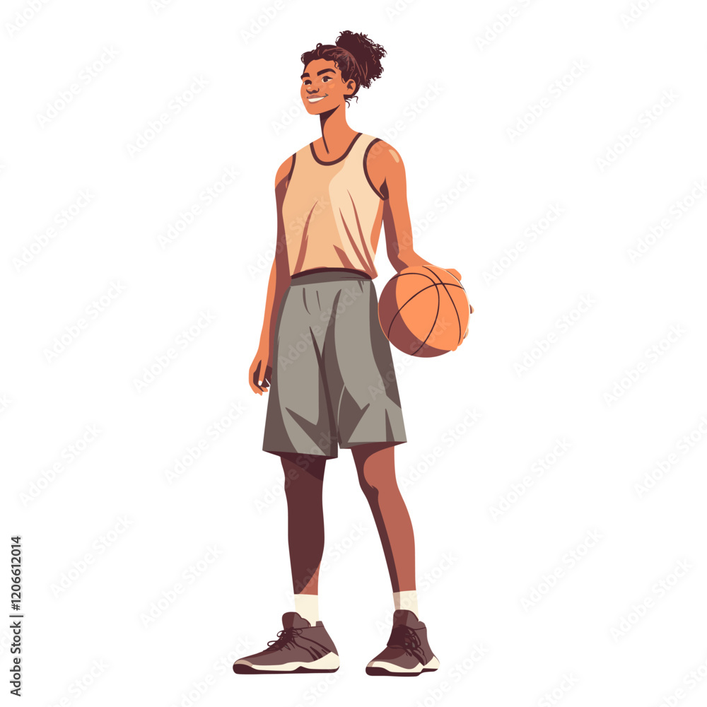 Woman basketball player sports illustration cartoon vector Woman basketball player sports illustration cartoon vector