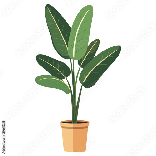 Potted indoor plant illustration leaves leaf vector