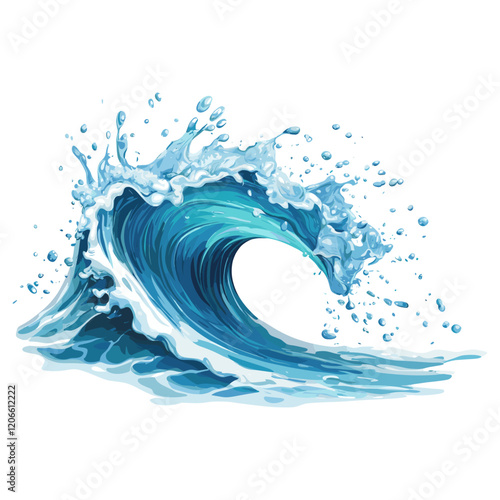 Water curve splashing art illustration ocean vector