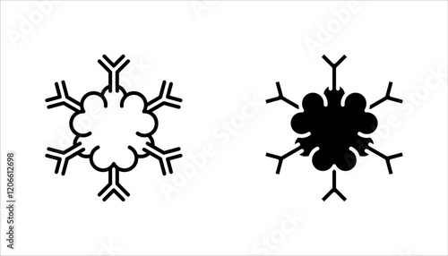 Cancer cell icon set, cancer disease vector illustration on white background