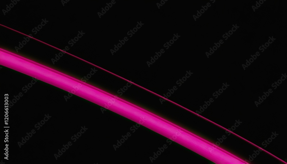 Fototapeta premium Glowing pink neon rays on a black background