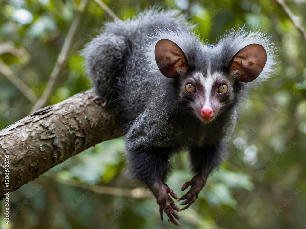 Fototapeta premium Aye-aye on tree