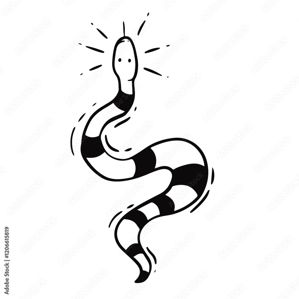 Fototapeta premium Mystical Celestial Icon with Doodle Style. Flat Vector Illustration