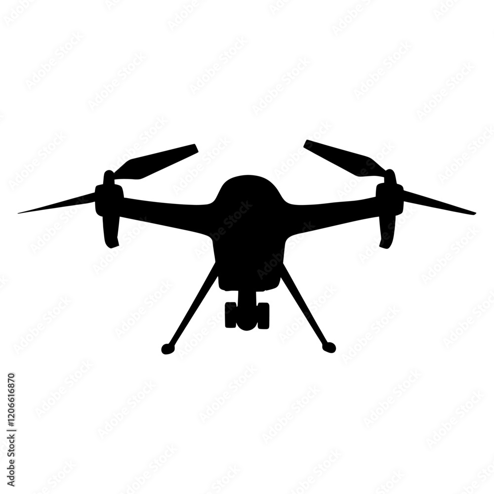 Drone silhouette flying transportation vector Drone silhouette flying transportation vector