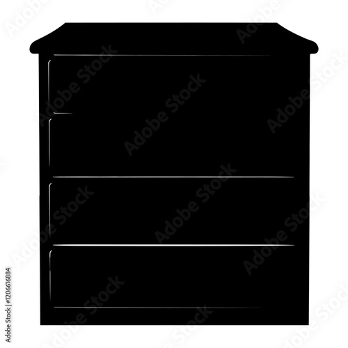 Dresser furniture silhouette black vector