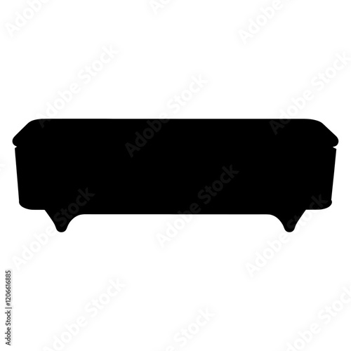 Long credenza furniture silhouette black minimalist vector