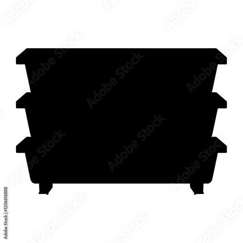 Long credenza furniture illustration silhouette vector vector